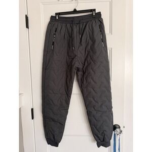 Fleece Lined Jogger Pants Gray Insulated Winter Sweatpants Size L NEW